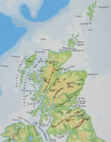 Map of Scotland - Physical